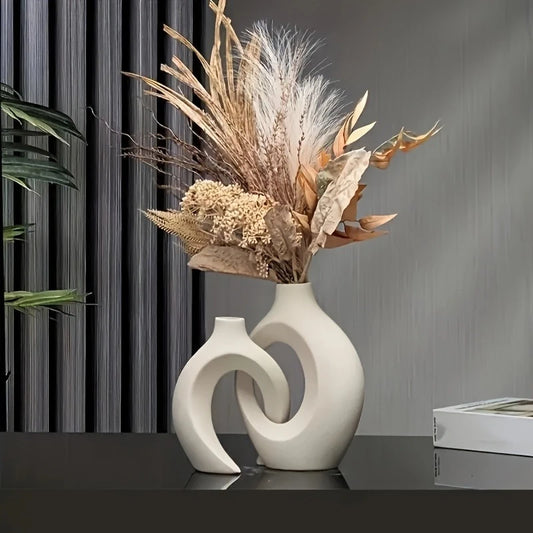 Elegant Bohemian Geometric Vase Duo