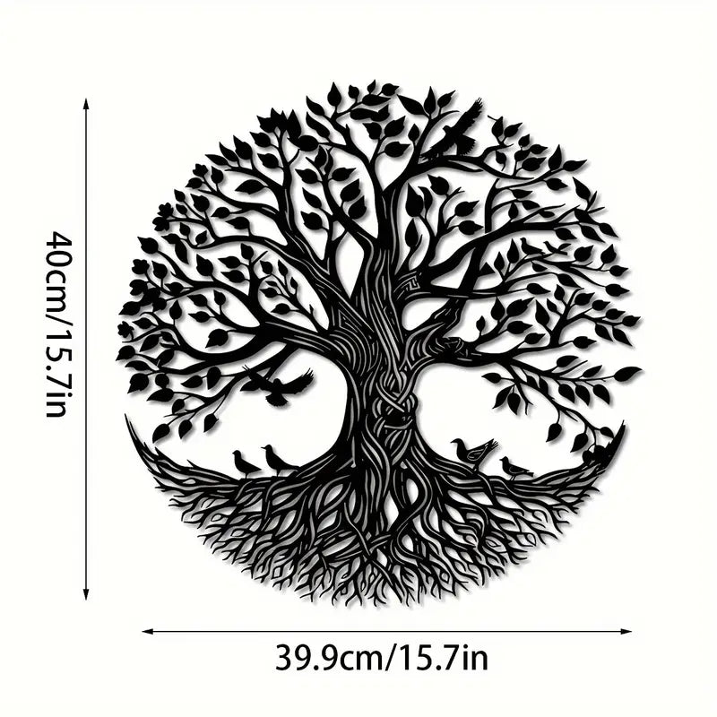 Art Deco Tree of Life Metal Wall Sculpture