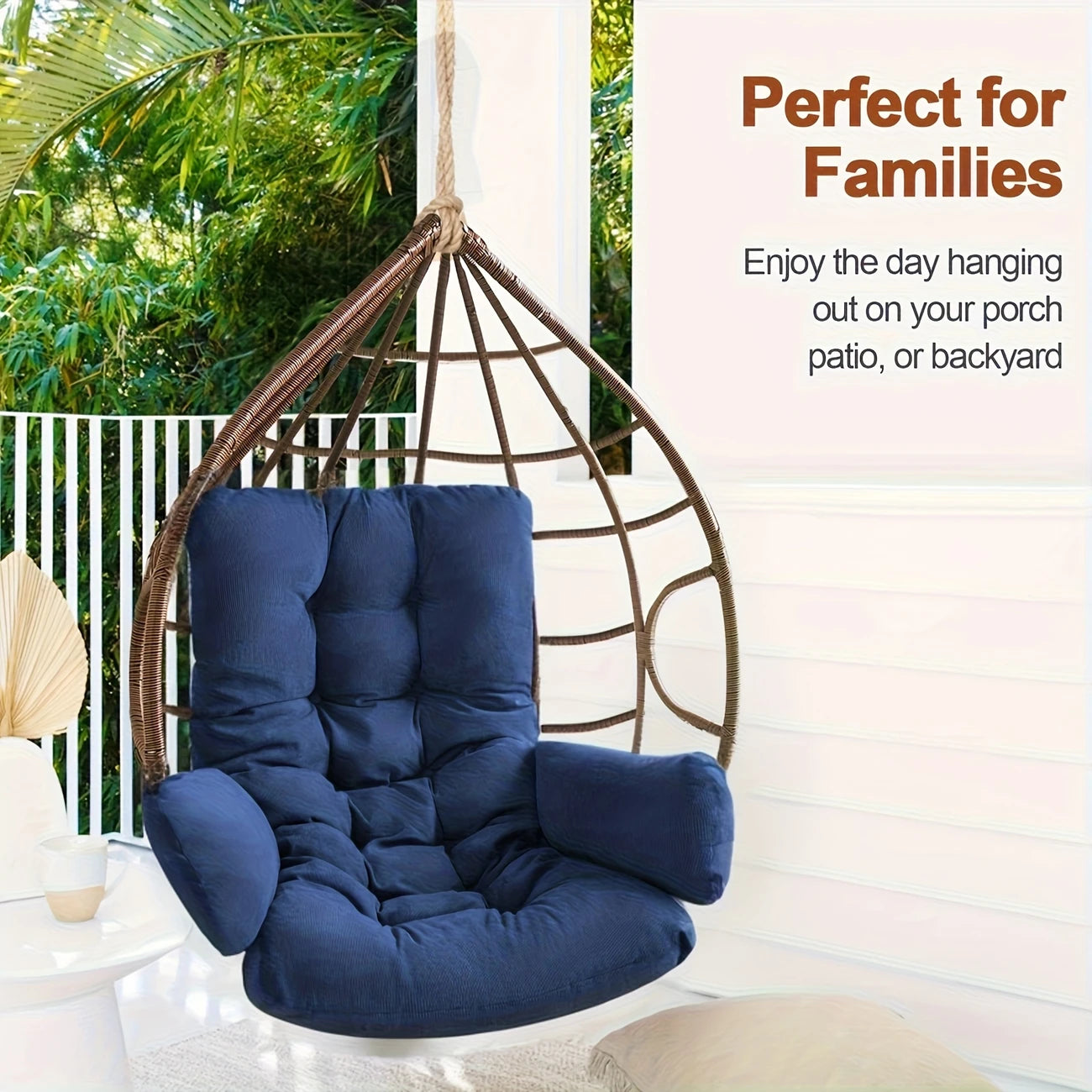 Velvet Egg Chair with Detachable Cushion