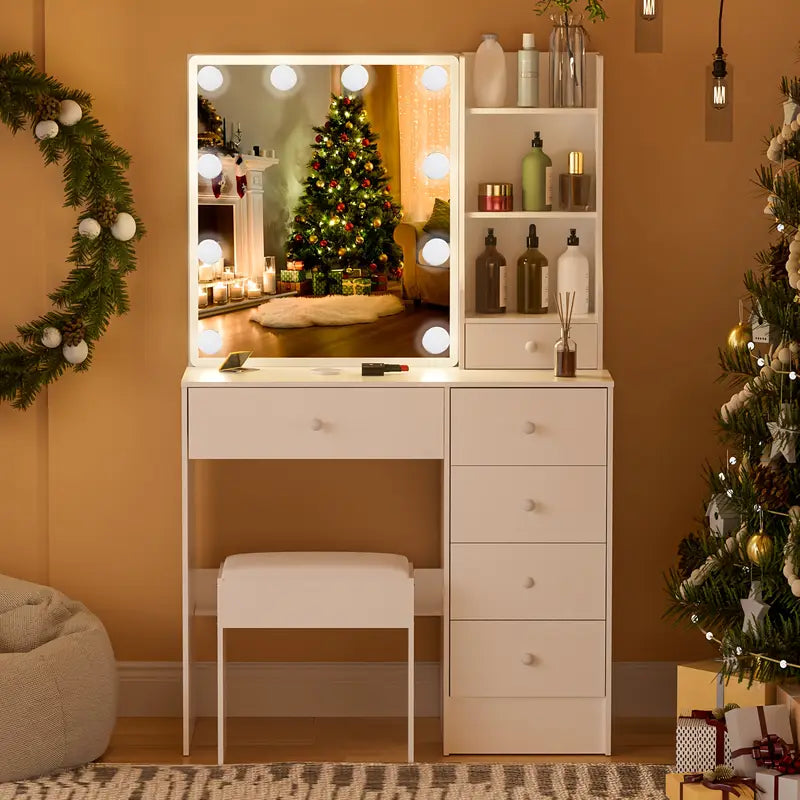 White Modern Vanity Desk