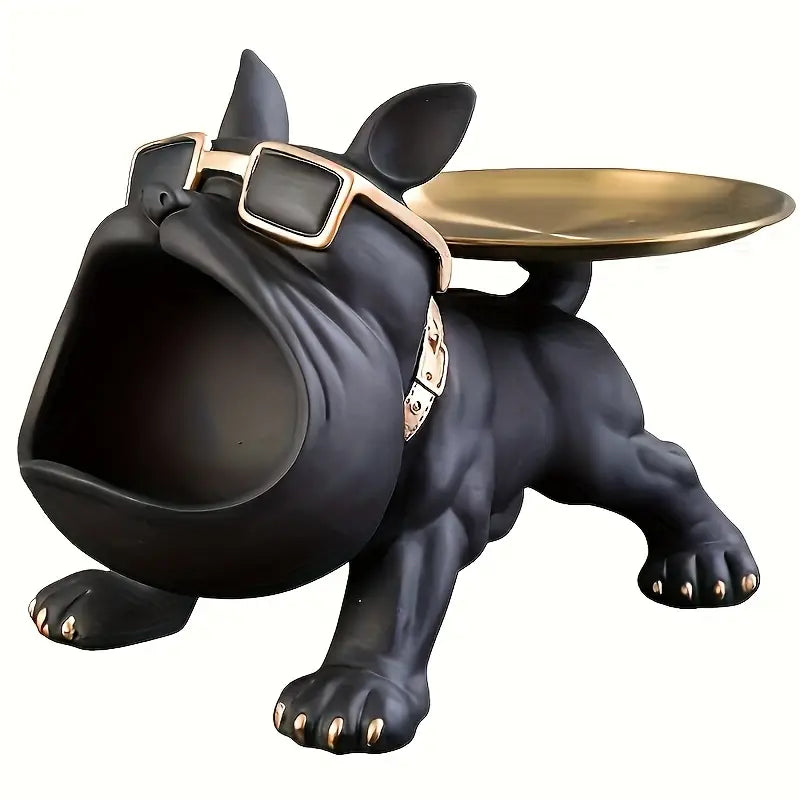 Black French Bulldog Resin Statue