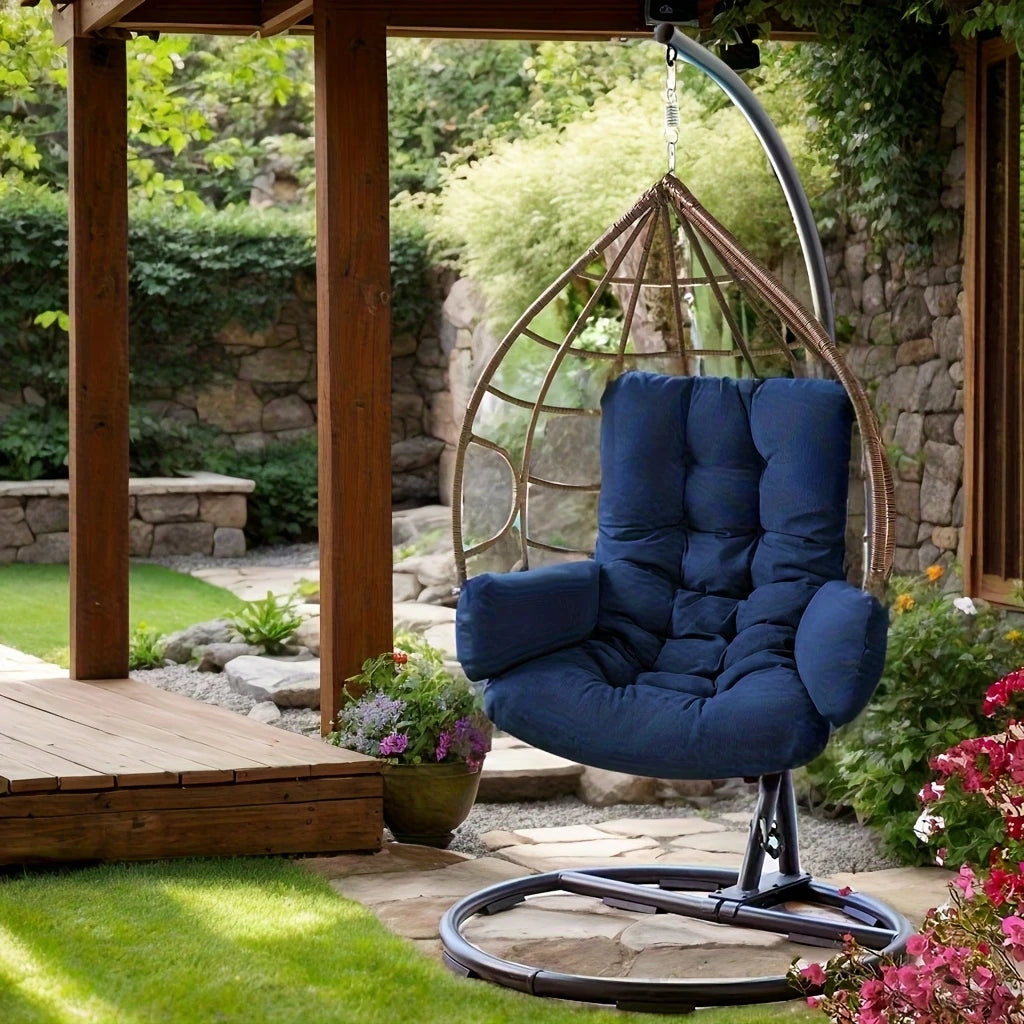 Velvet Egg Chair with Detachable Cushion