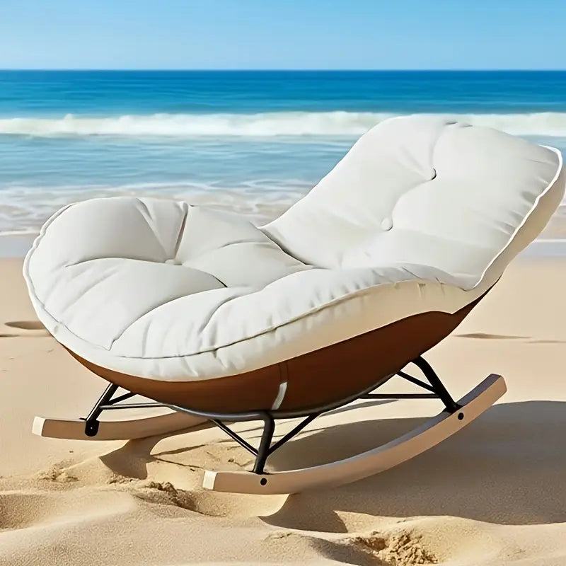 Modern White Rocking Lounge Chair