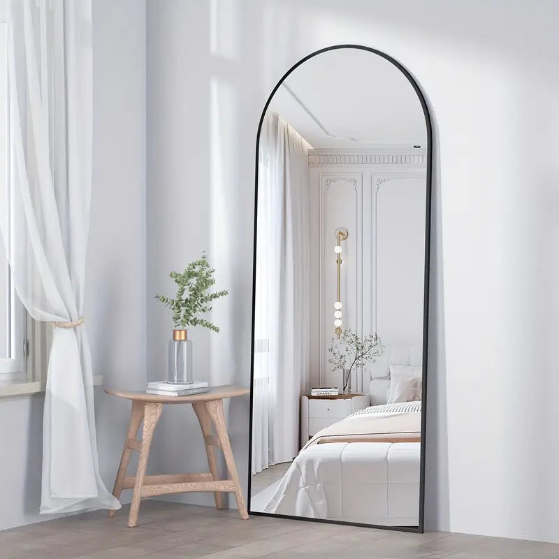 Floor Mirror with Black Metal Frame