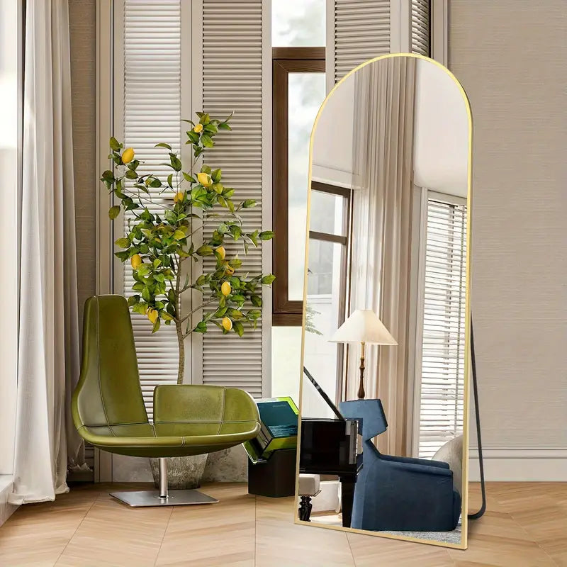 Floor Mirror with Black Metal Frame