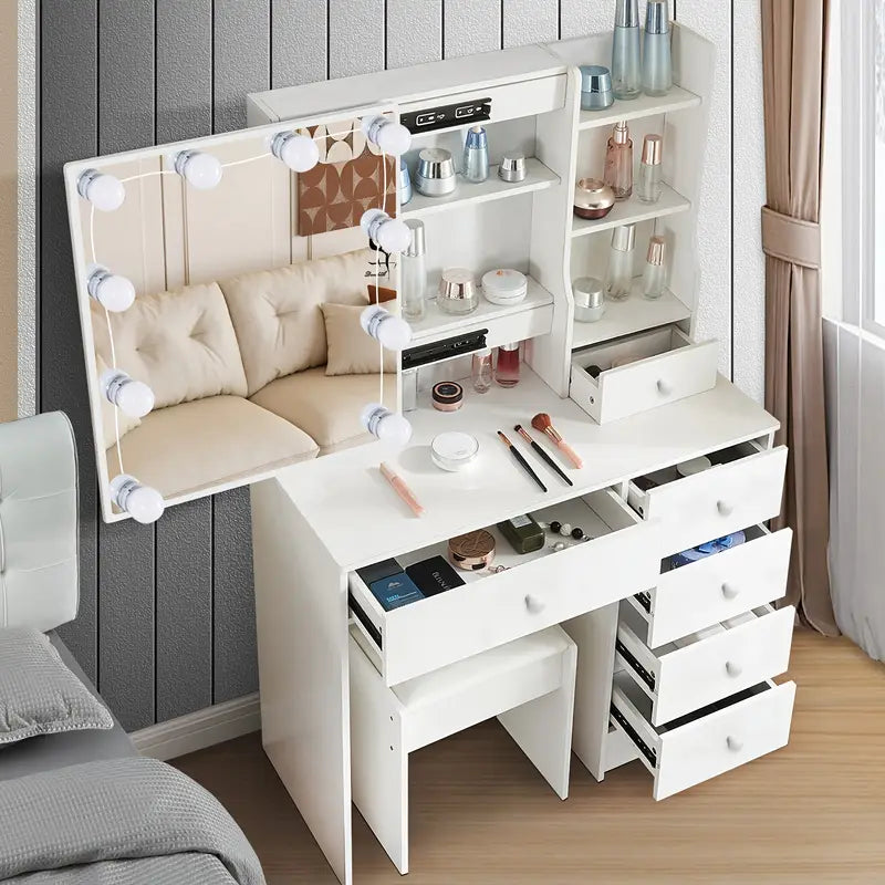 White Modern Vanity Desk