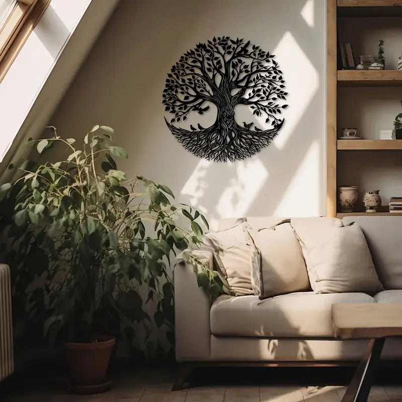Art Deco Tree of Life Metal Wall Sculpture