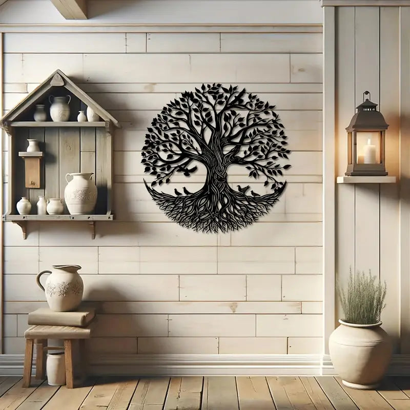 Art Deco Tree of Life Metal Wall Sculpture