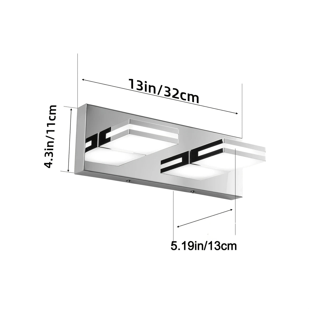 Light Matte Black LED Bathroom Vanity Fixture