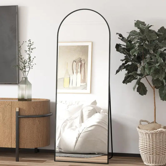 Floor Mirror with Black Metal Frame