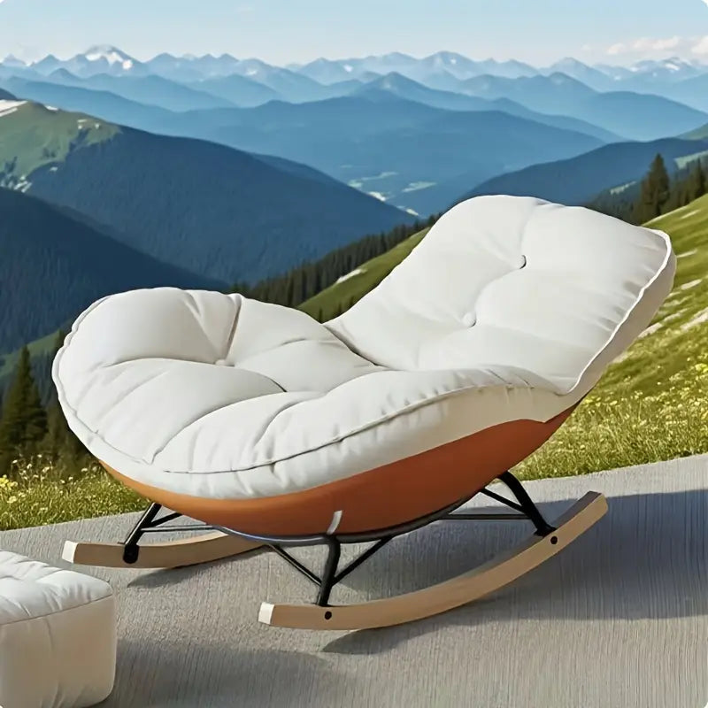 Modern White Rocking Lounge Chair