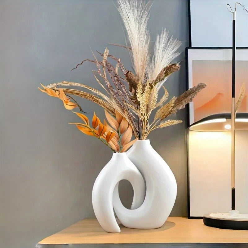 Elegant Bohemian Geometric Vase Duo