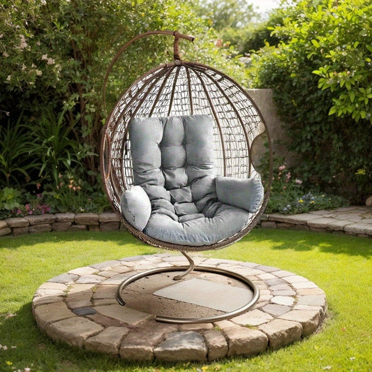 Velvet Egg Chair with Detachable Cushion
