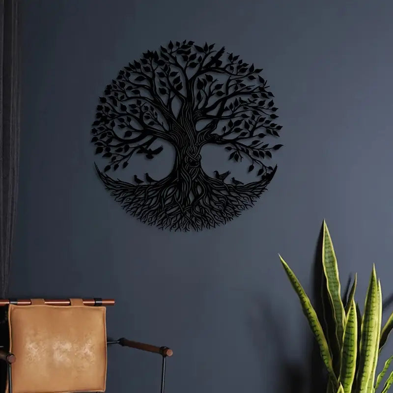 Art Deco Tree of Life Metal Wall Sculpture