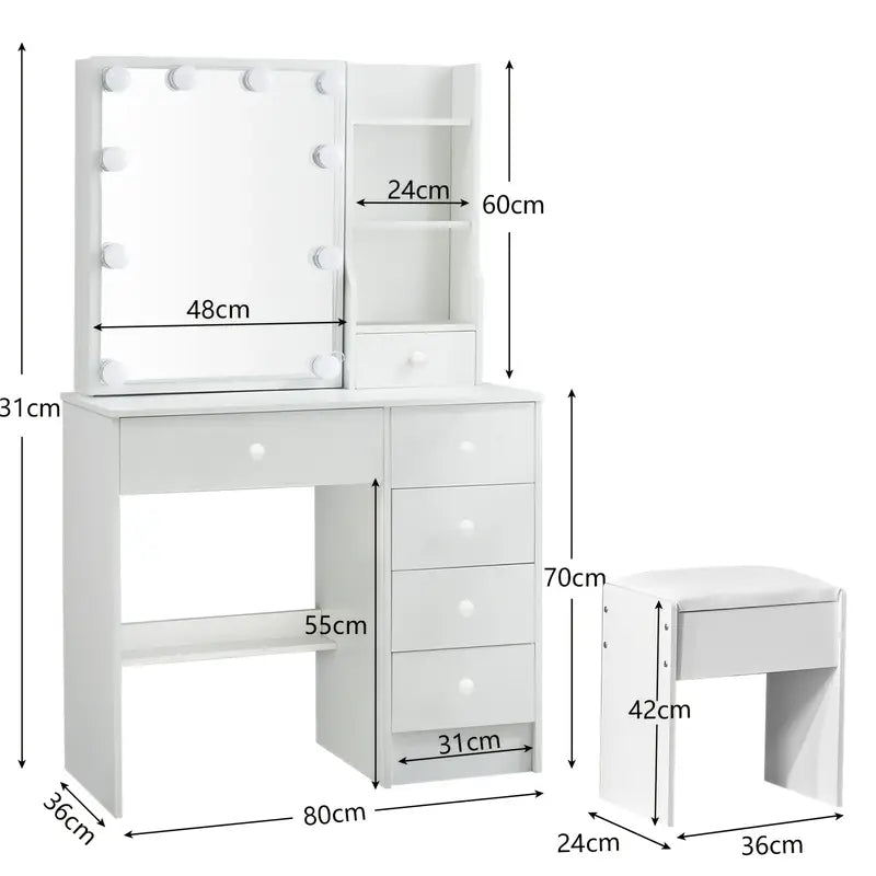 White Modern Vanity Desk