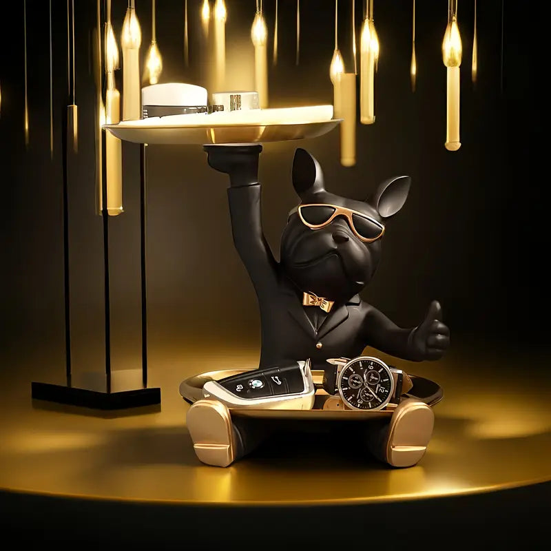 French Bulldog Resin Tray Figurine