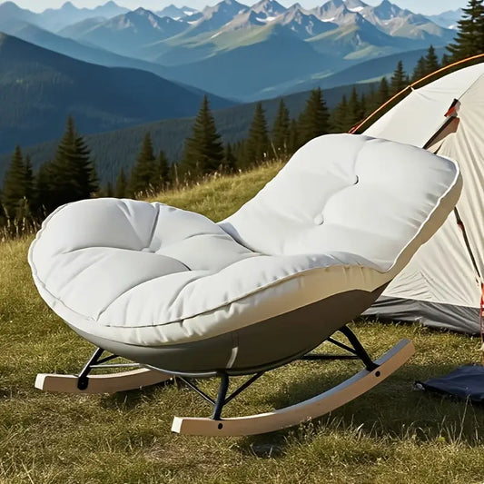 Modern White Rocking Lounge Chair
