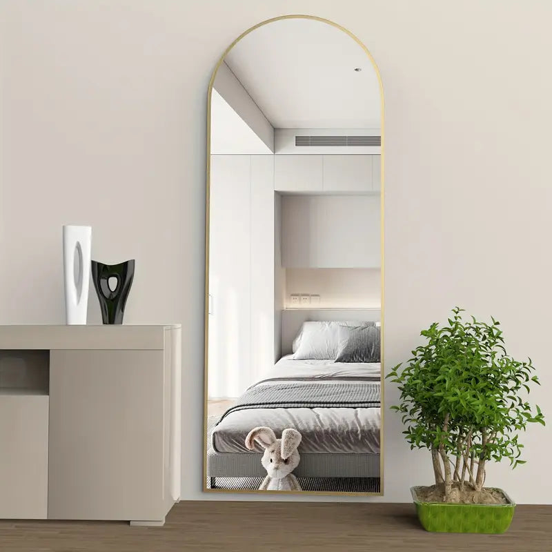 Floor Mirror with Black Metal Frame