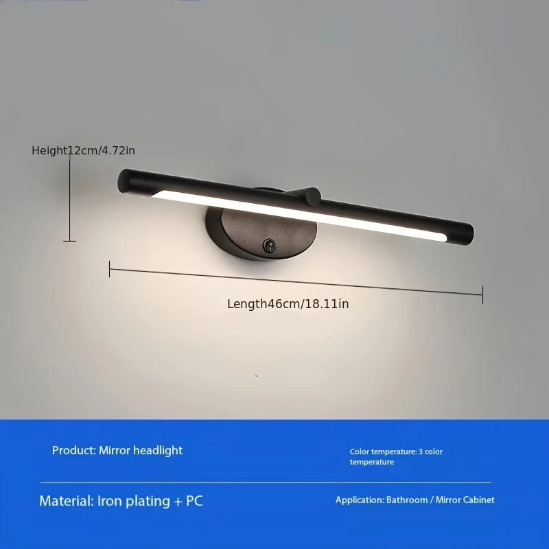 Matte Cast Iron LED Vanity Light Bar