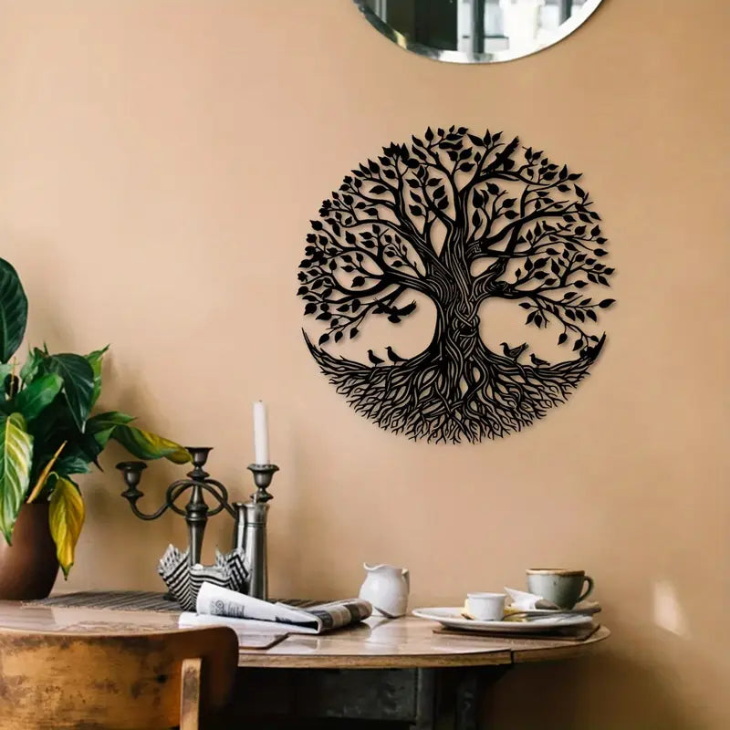 Art Deco Tree of Life Metal Wall Sculpture