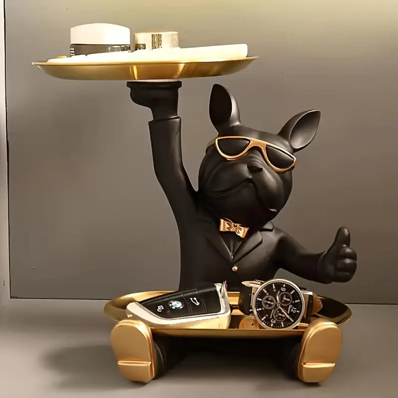 French Bulldog Resin Tray Figurine